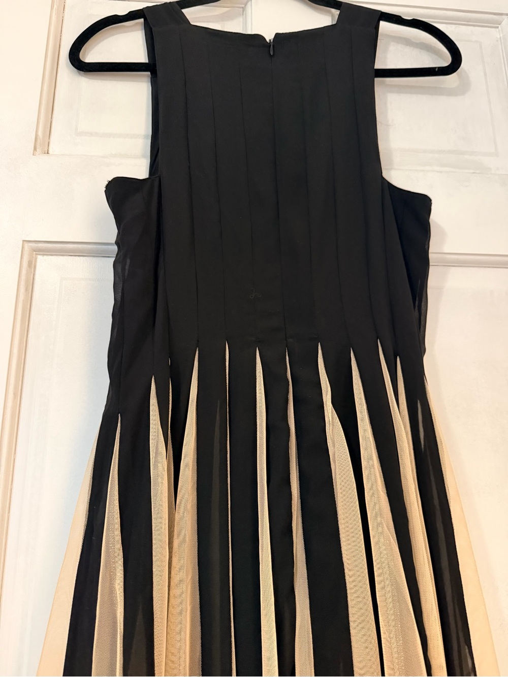 ASOS Black & Cream Pleated Fit-and-Flare Midi Dress - Picture 7 of 9